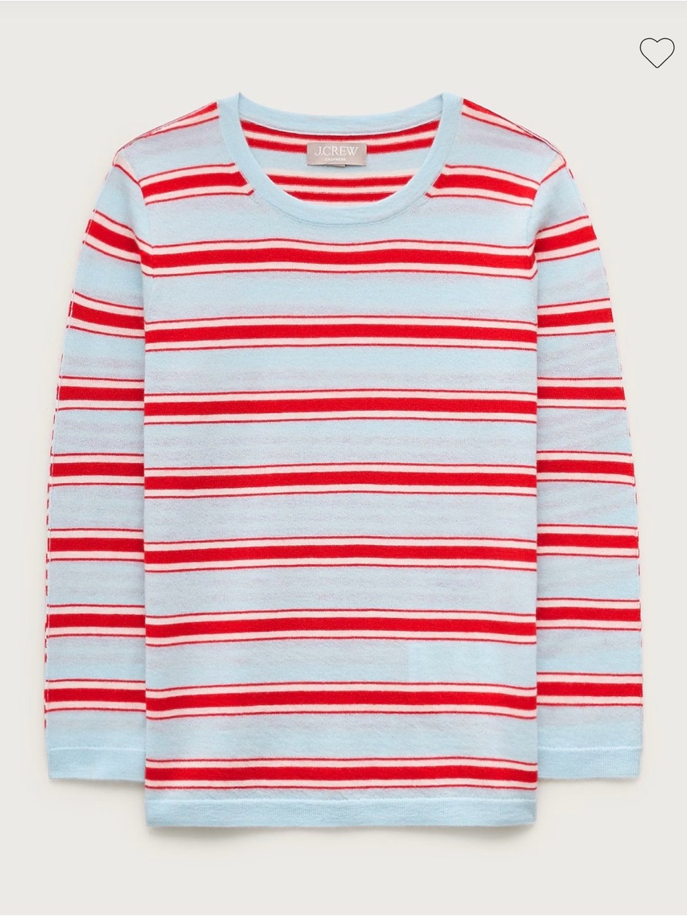 J.Crew Blue & Red Striped featherweight cashmere crew M new NWT